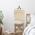 thumbnail image 2 of UPKOCH Laundry Basket Beige Cotton Linen 1Pcs 18.9X14.2X8.3In, 2 of 6