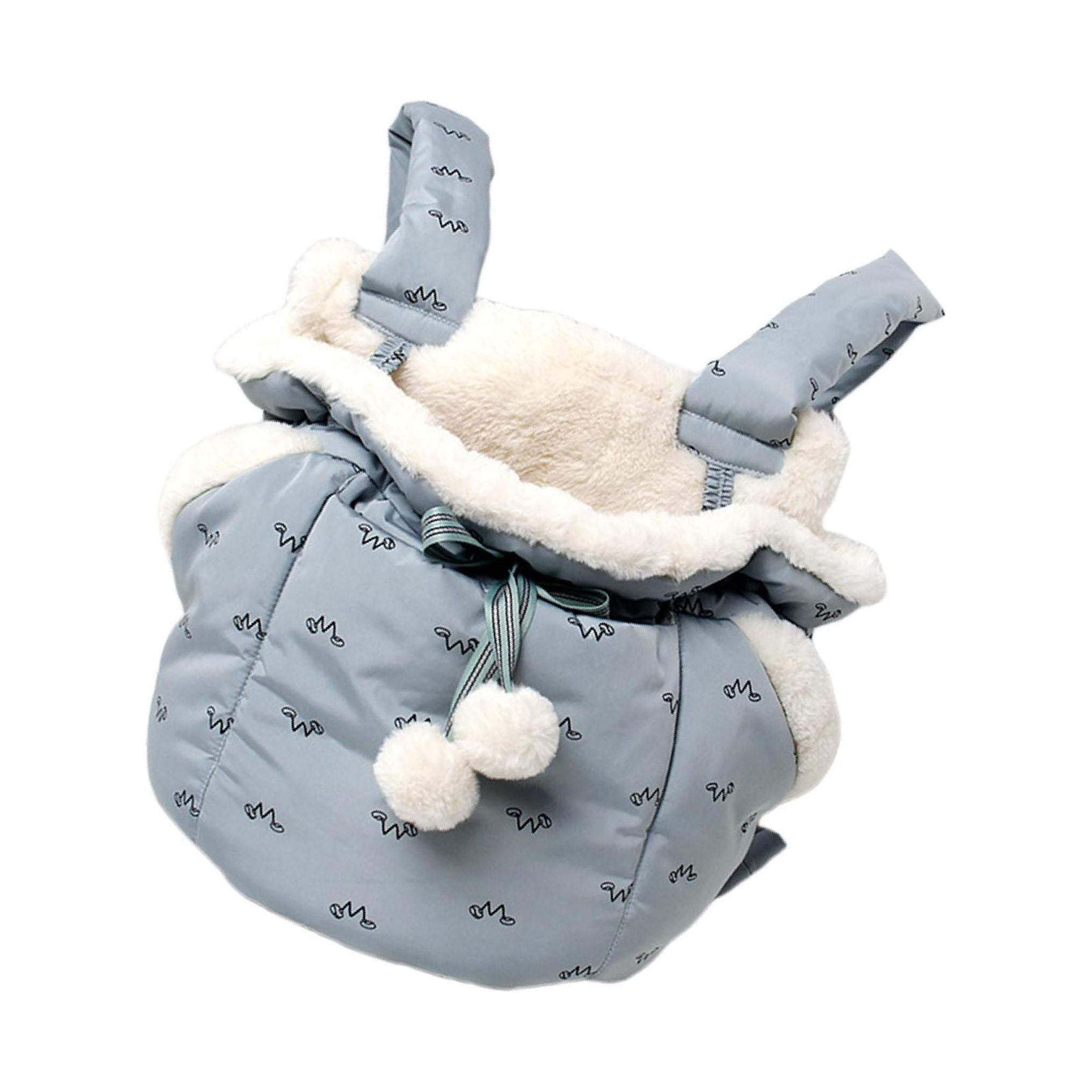 relayinert Hanging Chest Plush Warm Pet Carrier Bag Cat Dogs Backpack Cage Pet Bags Blue