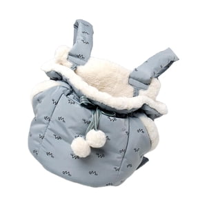 mmirethe Hanging Chest Plush Warm Pet Carrier Bag Cat Dogs Backpack Cage Pet Bags Blue