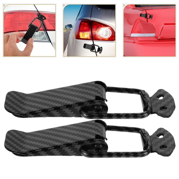 HONMEET 2pcs Car Bumper Lock Clips Metal Black Pair for Trunk Accessories