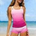thumbnail image 7 of Cethrio Girls Tankini Swimsuits with Built in Bras, Quick-drying Vacation 2 Piece Summer Kids Bathing Suits Hot Pink Size 11-12 T, 7 of 7