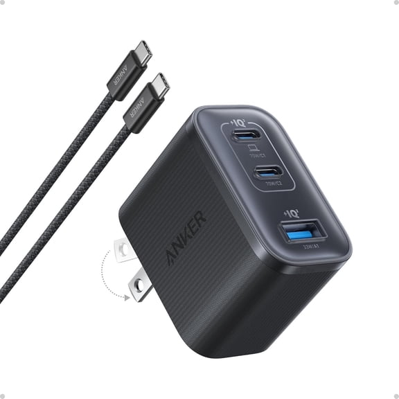 Anker Nano Charger, Ultra-Fast 70W Output 3-Port USB C Charger Block, Fast Charging, Compact and Stylish,