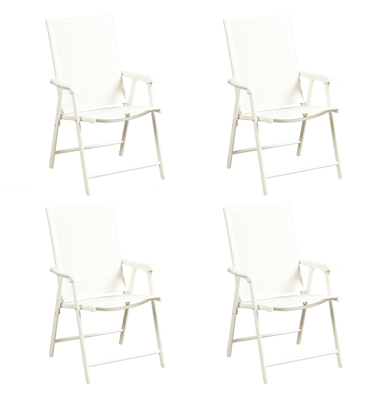 Aoodor Folding Patio Chairs for Indoor and Outdoor 4 SetsIvory Color