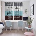 thumbnail image 5 of Laundry Room Kitchen Curtains 72 Inch Length, Wash Dry Fold Repeat Splicing Colorful Wood Grommet Top Bedroom Living Room Curtains, Light Filtering Cafe Curtain Drapes 2 Panels Set 104''x72'', 5 of 9