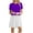 Purple, variant on Plus Size Dresses for Women Tunic Short Sleeve Crewneck Mini Sundresses Casual Color Block Patchwork Print Dress