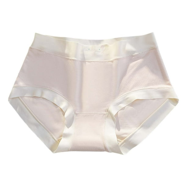 Ropa interior sin costuras con entrepierna de seda para mujer, talle medio: transpirable, sin líneas visibles, tallas L-XXL