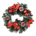 thumbnail image 2 of Fairnull Artificial Wreath with Light Easy to Use PVC Snow Bristle Pine Cone Round Garland Decor for Front Door, 2 of 9