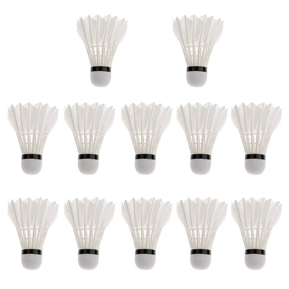 Comfit Badminton Feather Shuttlecock Bounded Evenly By Nylon Thread , Speed 76 | White Pack Of 12