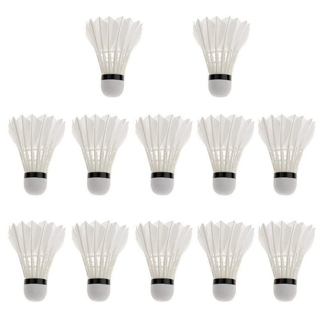Comfit Badminton Feather Shuttlecock Bounded Evenly By Nylon Thread , Speed 76 | White Pack Of 12