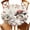 Beige, variant on Round Fitted Tablecloths with Elastic Edge Snowman Reindeer Winter Snow Waterproof Table Cover for Kitchen Dining Party Decor,36" - 44"