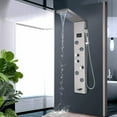 thumbnail image 7 of Zovajonia LED Shower Panel Tower System , Multi-Functions Stainless Steel Shower Tower ，Waterfall Showerhead，Shower Jets,  Rain Shower System Brushed Nickel, 7 of 7