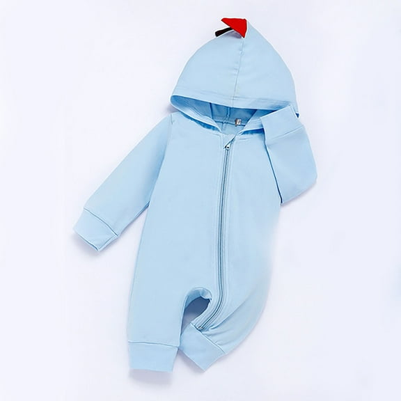uublik Toddler Baby Bodysuits Girls Boys Zipper Long Sleeve Cute Dinosaur Siamese Onesies Romper 0-18 Months