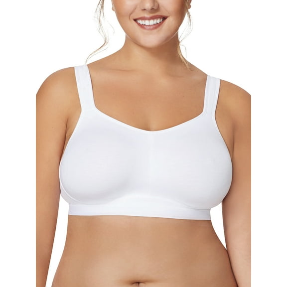 Women's Just My Size MJ1220 Active Lifestyle Wirefree Bra (White 38DD)
