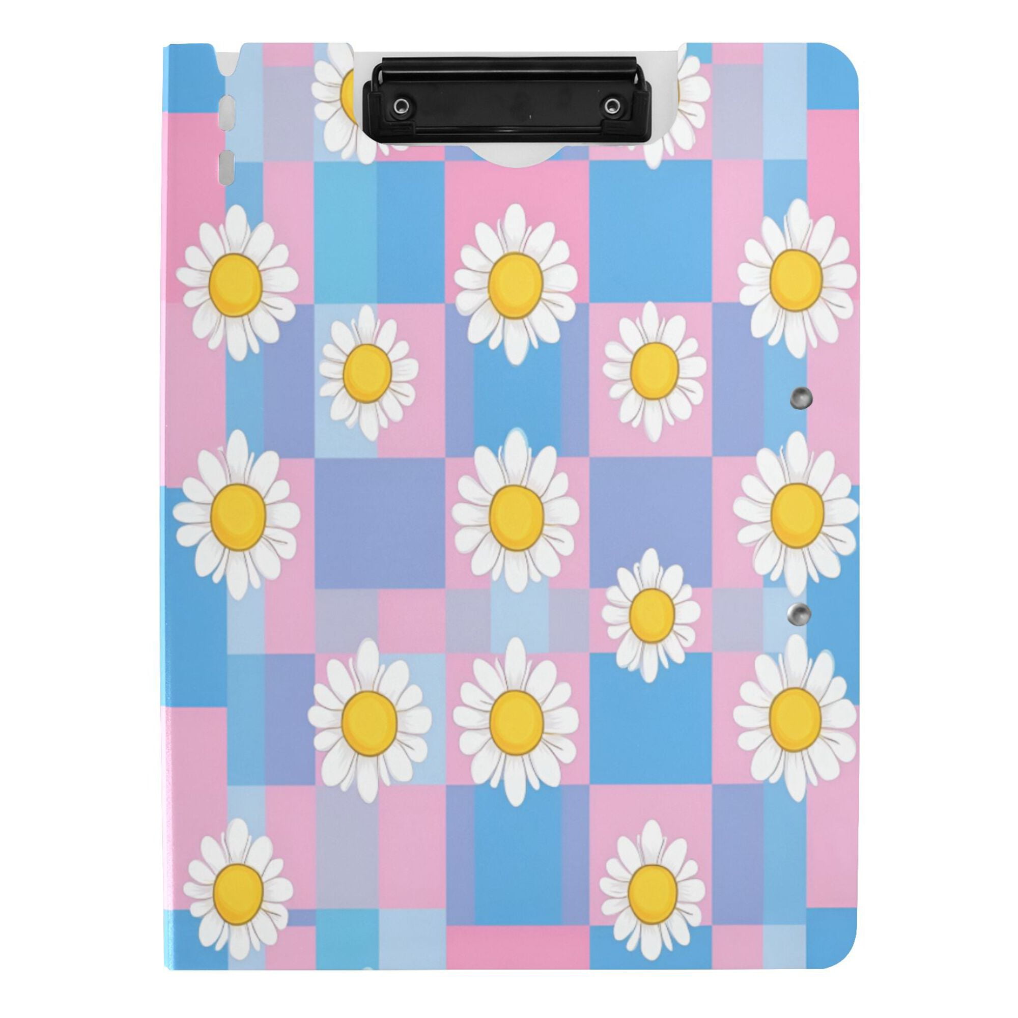 FORMRS A4 Clipboard Folder with Pen Holder Horizontal Foldable School Office Binder, Playful Daisy