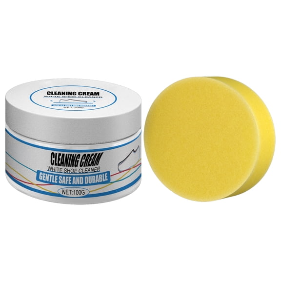 Alvantor White Shoe Cleaner, Remove Stains Shoe Cream No Need to Wash Solid with Sponge