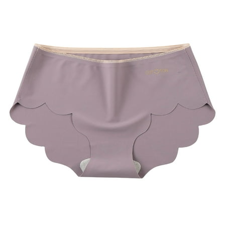 VMESZQFG Underwear for Women Seamless Soft Women s Panties Lace High Elasticity Cotton Thread Underwear For Women Pure Cotton Cut Wavy Edge Mid Waist Triangle Underwear Travel Womens Underwear