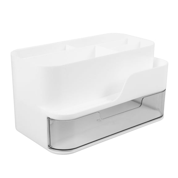 Luxshiny Desktop Makeup Storage Drawer Box in White for Organized Desk and Vanity