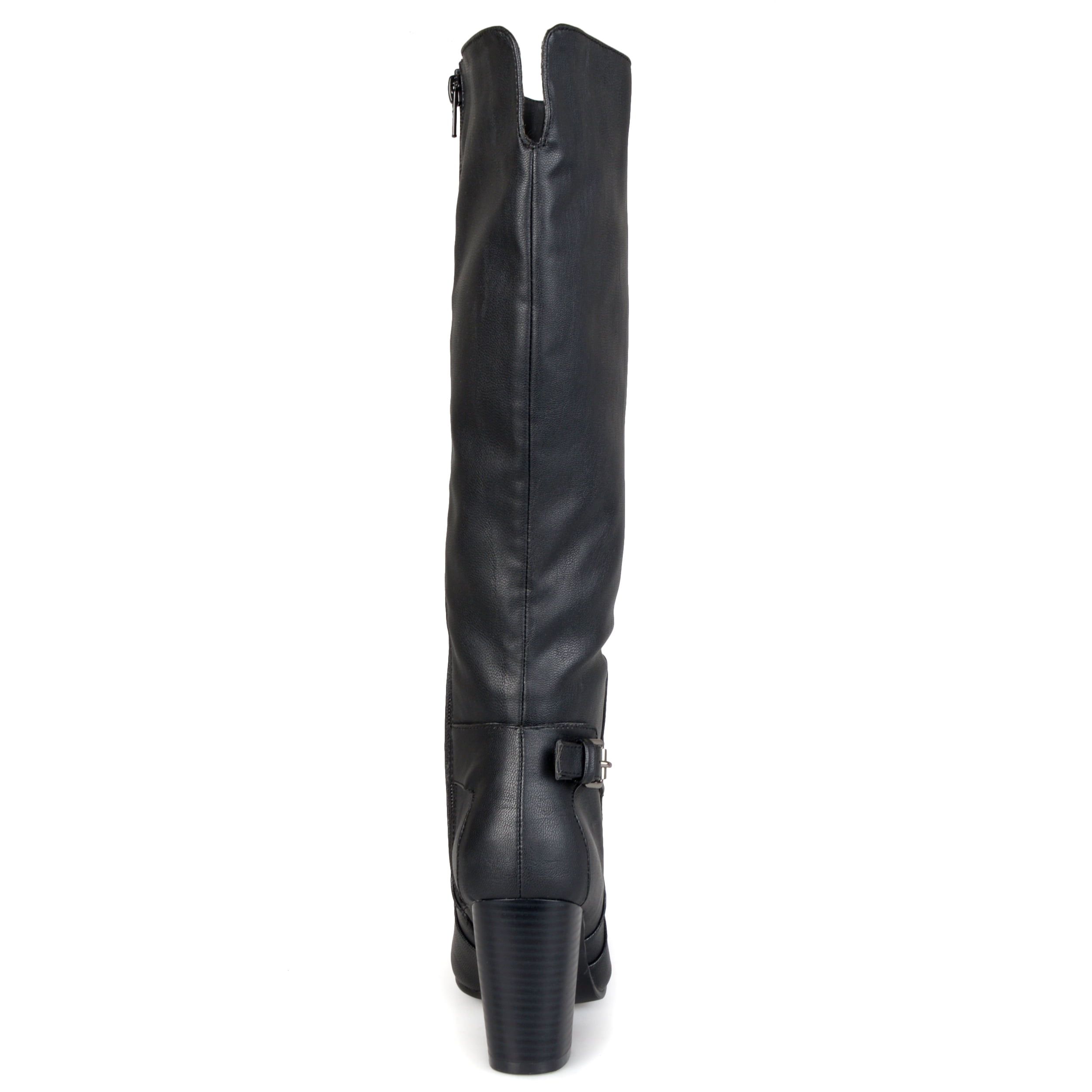 Journee Collection Women's Wide Calf Stacked Heel Knee High Boots