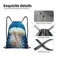 thumbnail image 2 of Horeoi White Jellyfish Dansing in the Ocean Print Drawstring Bags for Gym Sports Yoga Travel Lightweight Foldable Sackpack for Men Women Teens, 2 of 7