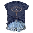thumbnail image 3 of Xmyrz Western Shirts For Women Cowgirl Vintage Boho Bull Skull T Shirt Round Neck Short Sleeve Graphic Tees, 3 of 3