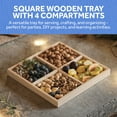 thumbnail image 3 of DIY Square Wooden Divided Serving Tray 10 x 10-inch, Pack of 1 4-Section Candy Tray for Vegetable & Fruit Party Platters, by Woodpeckers, 3 of 8