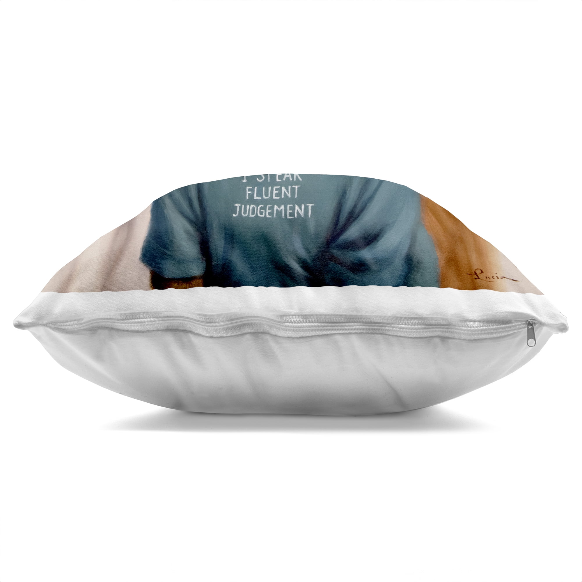Stupell Industries Cattitude Speak Fluent Judgement Decorative Printed Throw Pillow, design by Lucia Heffernan, 18 x 7 x 18