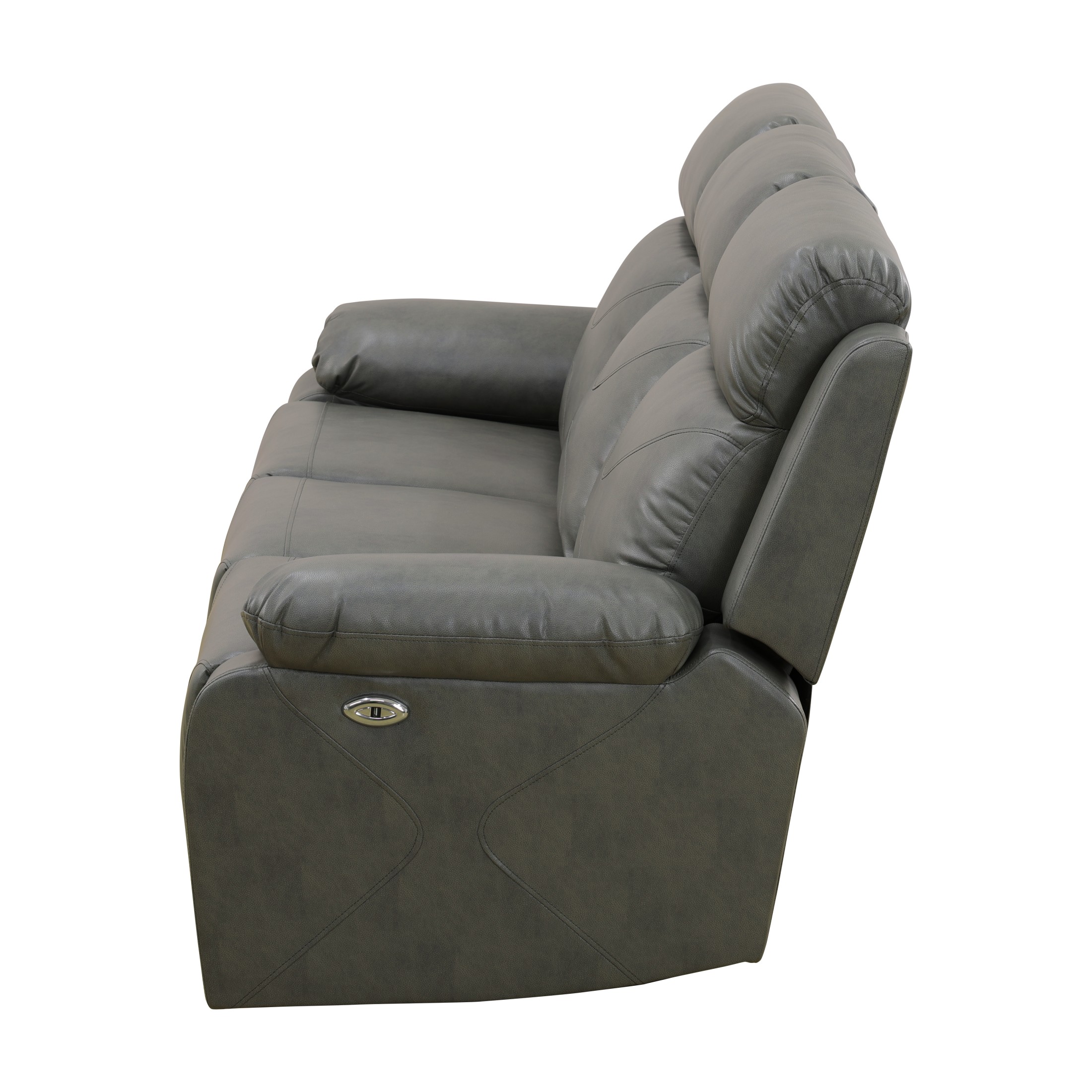 Aukfa 3 Seater Recliner Sofa Chair with Cupholder for Living Room, Home Theater Seating, Gray