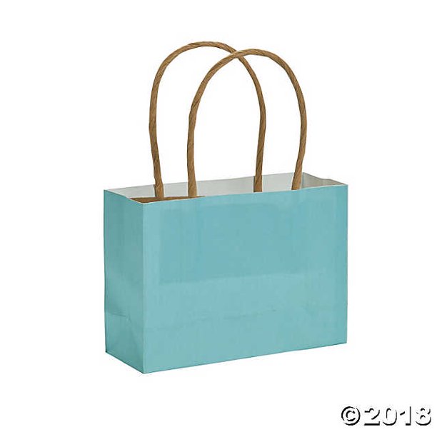 Small Light Blue Kraft Paper Gift Bags