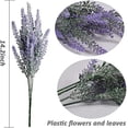 thumbnail image 3 of Artificial Lavender Flowers 8pcs Fake Plants with Faux Plastic Wedding Bouquet for Home Party Wedding Balcony Garden Patio Outdoor Decoration (Purple,16pcs), 3 of 7