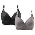 thumbnail image 2 of Diufon Women 2pc Bras No Underwire High Support Bras Solid Color Full Coverage Brathable Bras, 2 of 7