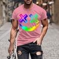thumbnail image 2 of LWITHSZG Gradient Rainbow Halloween Shirts for Men Trendy Short Sleeve Graphic Tees Big and Tall Casual T-Shirt Streetwear Festival Tops XXL, 2 of 5