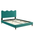thumbnail image 4 of Modway Current Performance Velvet Full Platform Bed in Teal, 4 of 10