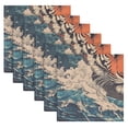 thumbnail image 6 of WOBOGO Sea Sunrise Tiger Pattern Cloth Napkins 1 Piece Soft Elegant Touch Durable Absorbent Quick Drying for Elegant Dining, 6 of 8