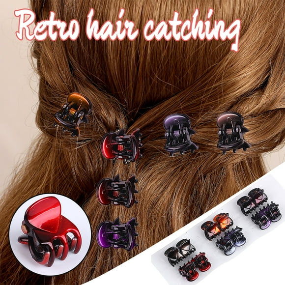 HomeKingdee 12 Pcs Bow-knot and Hollow Small Hair Clips - Multicolor Copper Alligator Clips for Women Girls Daily Hair Styling Accessories