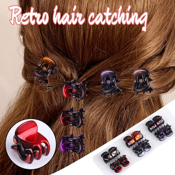 Pinzas para el cabello para mujeres, pinzas para peinar, pinzas para el cabello para niñas, pinza pequeña con lazo, pinza pequeña hueca, accesorios para el cabello, horquilla.
