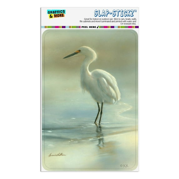 White Egret in the Pond Home Business Office Sign