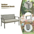 thumbnail image 2 of Ulax Furniture Outdoor Gray Patio Bench with Aluminum Frame and Sunbrella Cushions, 2 of 7