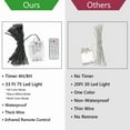 thumbnail image 3 of Christmas String Lights with Remote 2 Pack, Battery Operated Fairy Lights, 9 Light Modes 3 Colors, 3 of 8