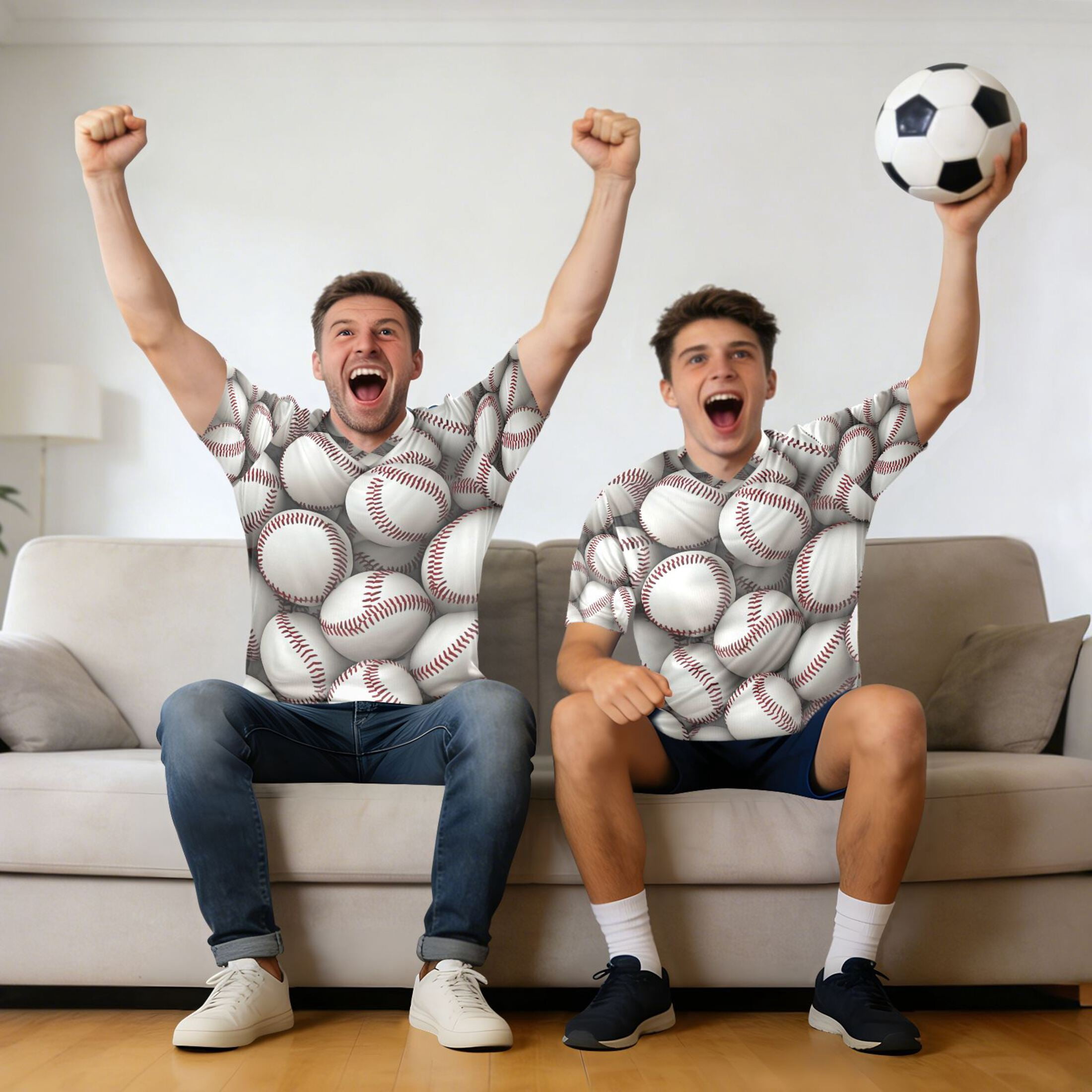 3d Baseballs Pile Up Men's Sports Jerseys Athletic T-Shirt Football Referee Short Sleeves Shirt L