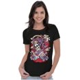 thumbnail image 3 of Traditional Skeleton Geisha Mask Womens Slim Fit Graphic Tee Brisco Brands S, 3 of 5