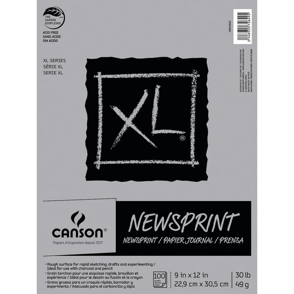 Canson XL Newsprint Paper Pad, 9in x 12in, 100 Sheets/Pad