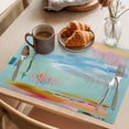 Abstract Art Placemats Set of 2 Pink Blue Green Gradient Colorful ...
