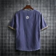 thumbnail image 5 of Fnnxeal Mens Casual T-Shirts, Summer Solid V-Neck Short Sleeve Tops Big and Tall Shirts Navy Lightweight Tees for Men Size 4XL, 5 of 5