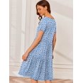 thumbnail image 4 of Vestido de maternidad y lactancia Ekouaer de verano de manga corta azul claro, 4 of 6