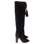 Saint Laurent Meurice 105 Knee Boots in Black Suede