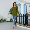 thumbnail image 4 of Qwertyu Womens Tops 3/4 Sleeve Crew Neck Cotton Tees Solid Color Summer T Shirts 2026 Three Quarter Length Shirts Mint Green 2XL, 4 of 9