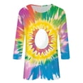 thumbnail image 4 of Enjoytime Easter Shirts for Women Cute Eggs Bunny Print Crew Neck 3/4 Sleeve T Shirts Loose Casual Plus Size Tops, 4 of 4