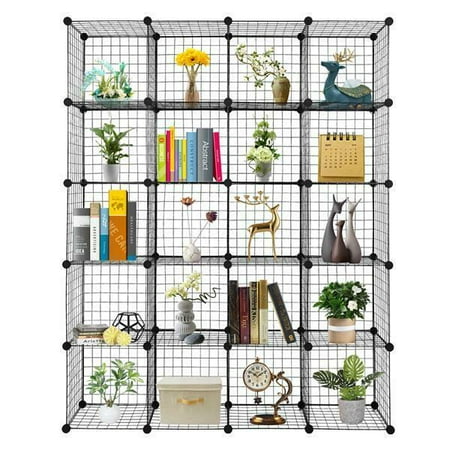 

20-Cube Organizer Cube Storage Storage Shelves Wire Cube Storage Origami Shelves Metal Grid Multifunction Shelving Unit Modular Cubbies Organizer Bookcase