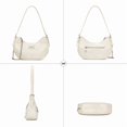 thumbnail image 5 of Lee Vintage Hobo Handbag for Women Cute Small Ladies Shoulder Bag with Decorative Metal Chain, Beige, 5 of 7