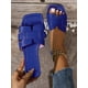 thumbnail image 1 of Women Snakeskin Embossed Braided Detail Flat Sandals, Elegant Summer Slide Sandals, 1 of 4